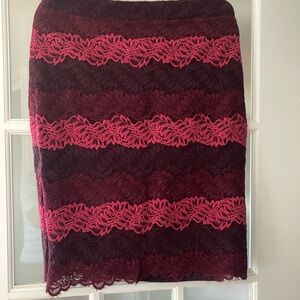 Banana Republic Red and Pink Embellished Pencil Skirt